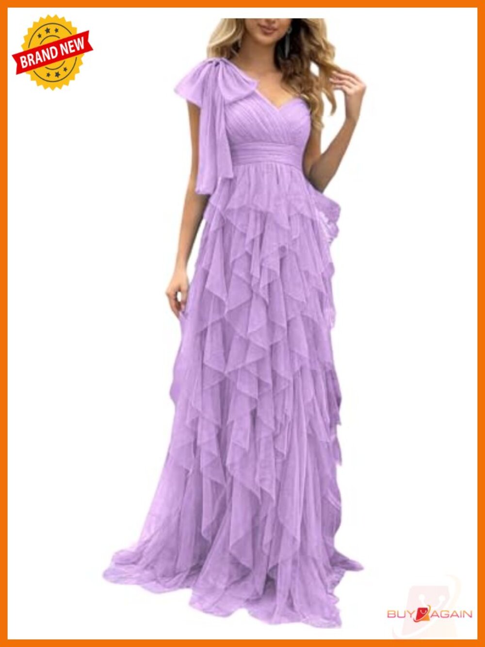 Women's Formal A-Line Maxi Dress One Shoulder Sleeveless Chiffon Prom Gown